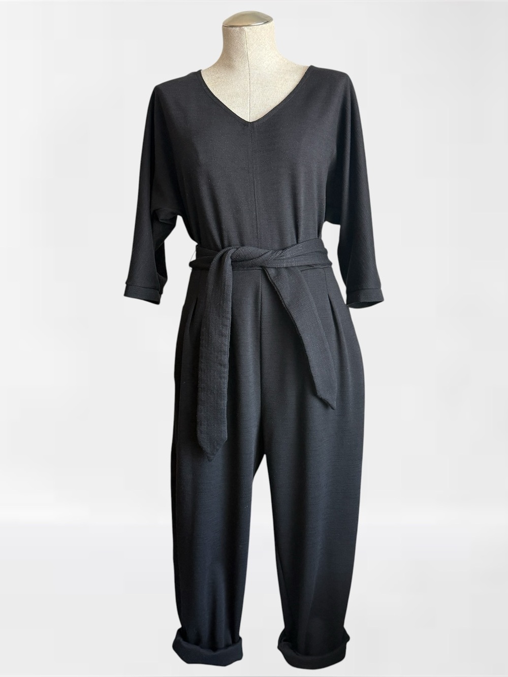 Anthropologie Black Belted Jumpsuit – Size M